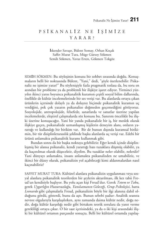Psikanaliz Ne İşimize Yarar PDF – İskender Savaşır & Bülent Somay & Kolektif