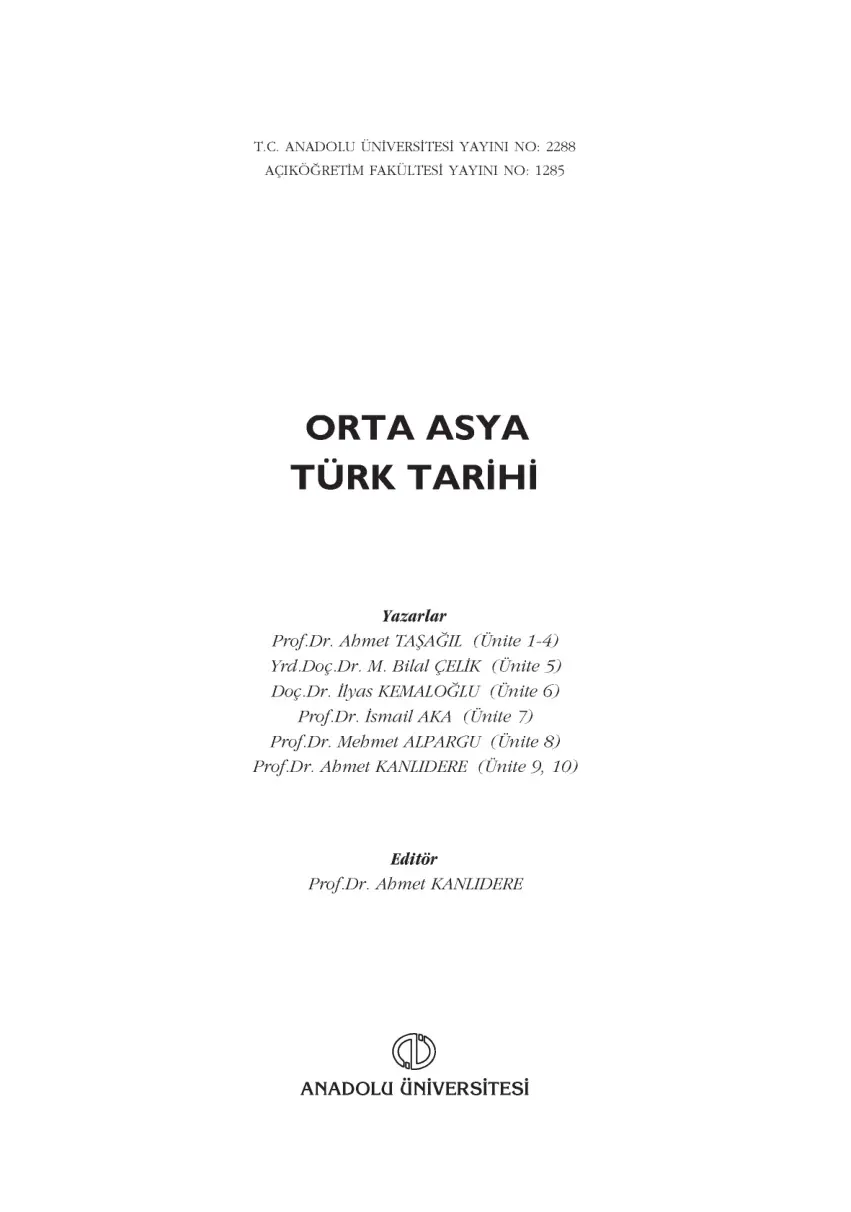 İslam Öncesi Orta Asya Türk Tarihi PDF – Bilinmiyor / Akademik Kolektif