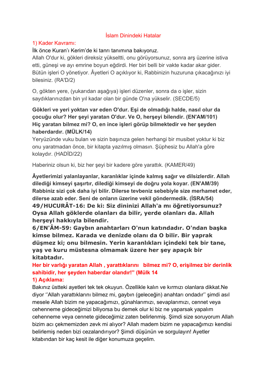 İslam Dinindeki Hatalar (!) PDF – Bilinmiyor / Eleştirel Kolektif