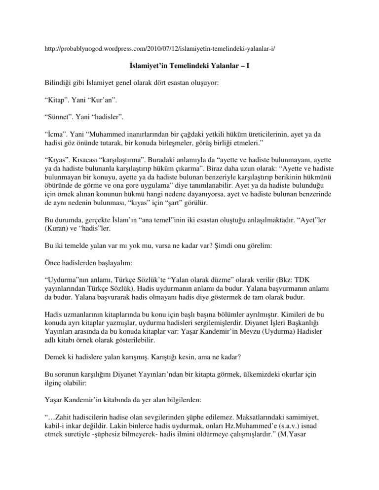 İslamiyetin Temelindeki Yalanlar I ve II Kitap Kapağı