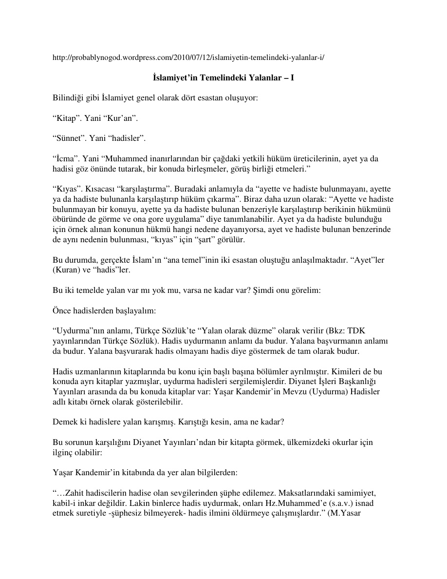 İslamiyetin Temelindeki Yalanlar I ve II PDF – Bilinmiyor / Eleştirel Kolektif