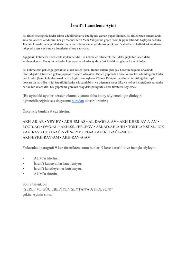 İsrail'i Lanetleme Ayini PDF - Bilinmiyor / Kolektif 11 Israili Lanetleme Ayini Kitap Kapağı