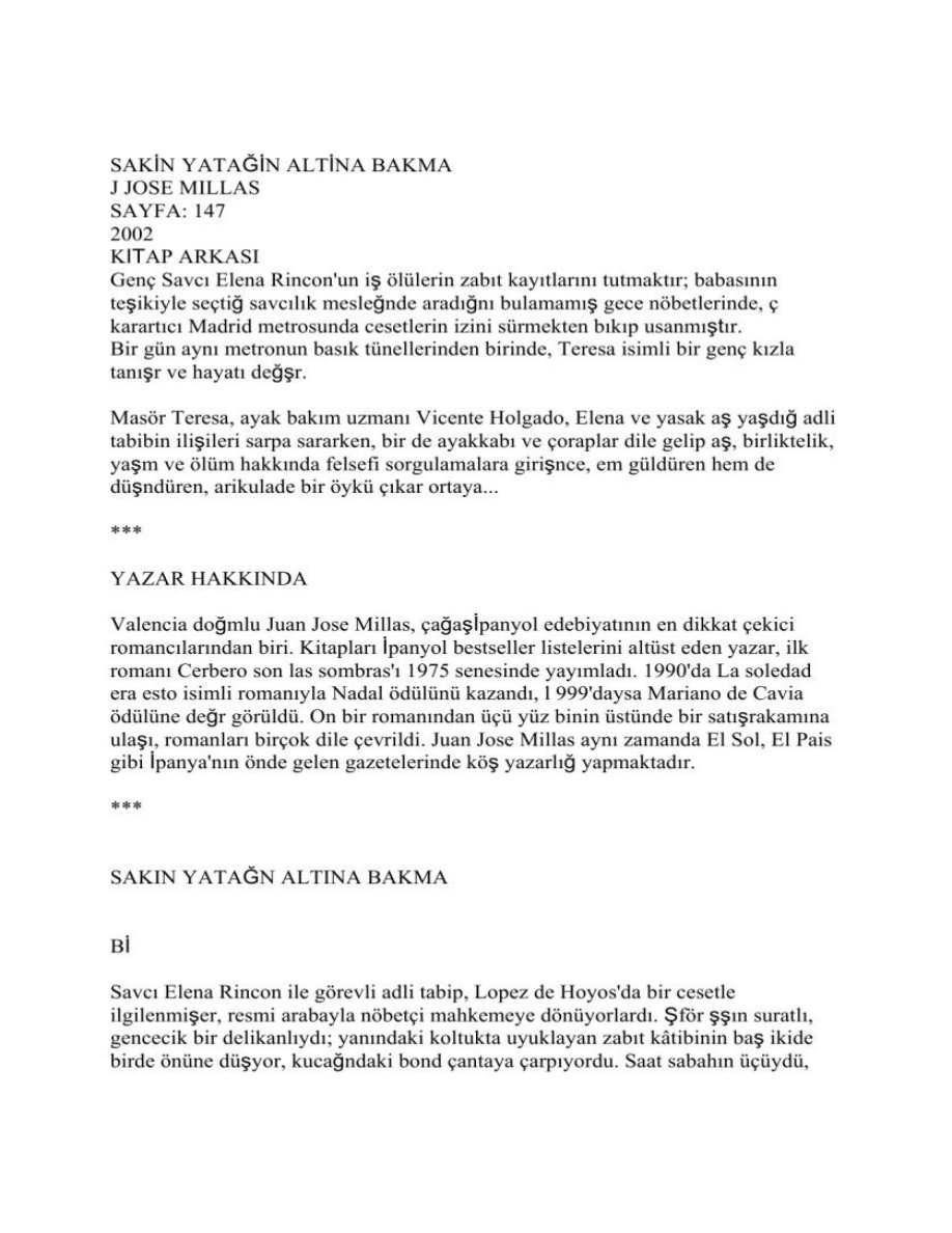 Sakın Yatağın Altına Bakma PDF – Juan José Millás