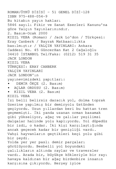Kızıl Veba PDF – Jack London