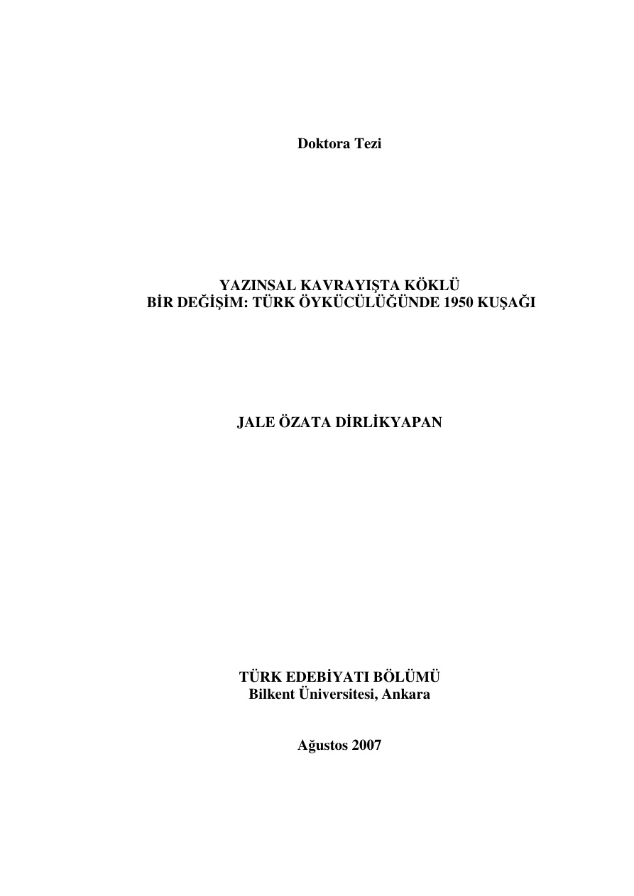 Yazınsal Kavrayışta Köklü Bir Değişim PDF – Jale Özata