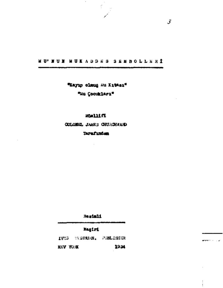 James Churchward Munun Mukaddes Sembolleri Kitap Kapağı