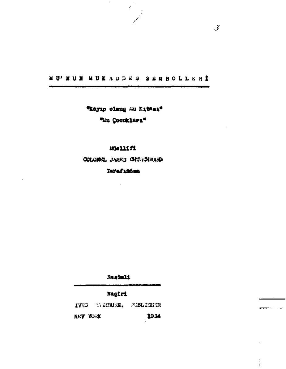 Mu’nun Mukaddes Sembolleri PDF – James Churchward