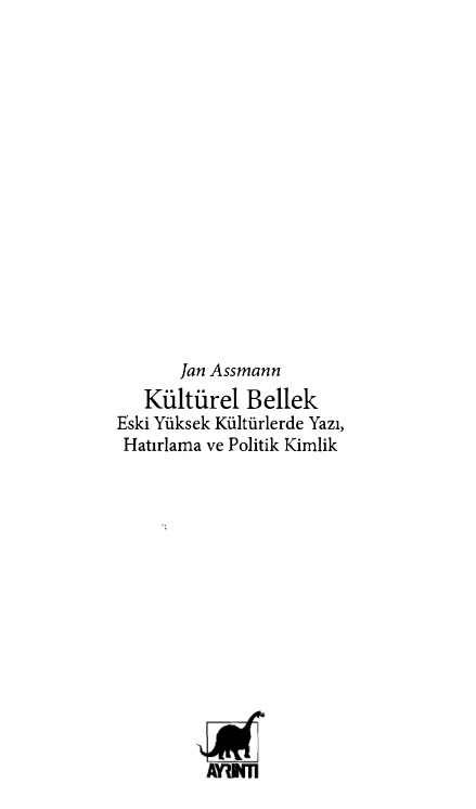 Kültürel Bellek PDF – Jan Assmann