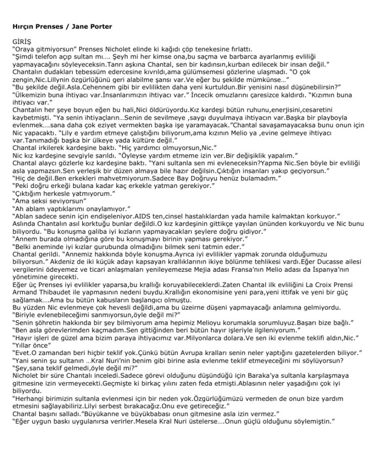 Hırçın Prenses PDF - Jane Porter 17 Jane Porter Hircin Prenses Kitap Kapağı