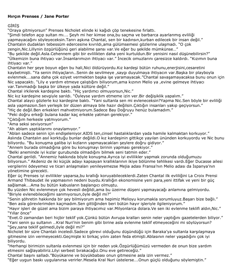 Hırçın Prenses PDF – Jane Porter