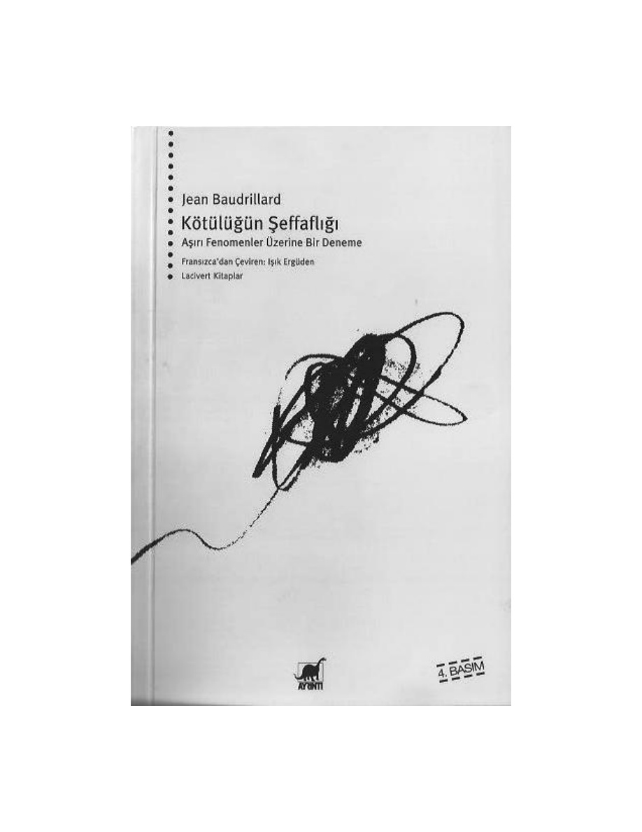 Kötülüğün Şeffaflığı PDF – Jean Baudrillard