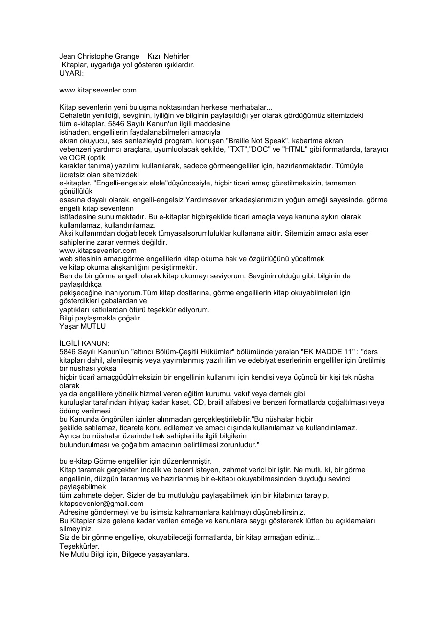 Kızıl Nehir PDF – John Hart