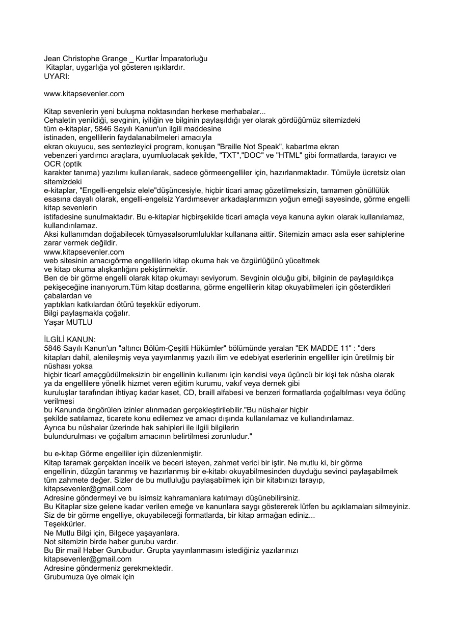 Kurtlar İmparatorluğu PDF - Jean-Christophe Grangé 11 Kurtlar İmparatorluğu PDF – Jean-Christophe Grangé