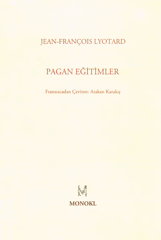 Pagan Eğitimler PDF – Jean-François Lyotard
