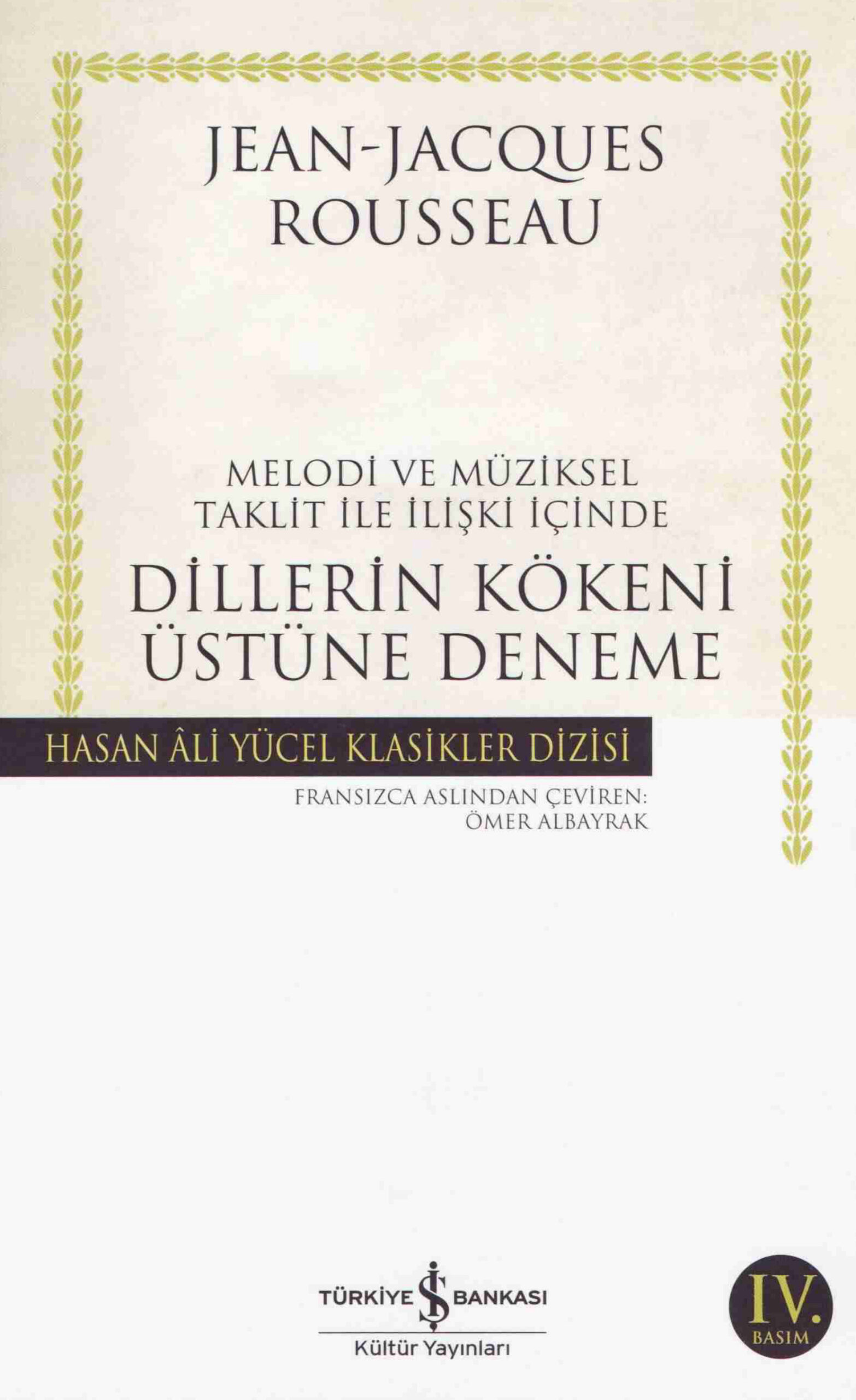 Dillerin Kökeni Üstüne Bir Deneme PDF – Jean-Jacques Rousseau