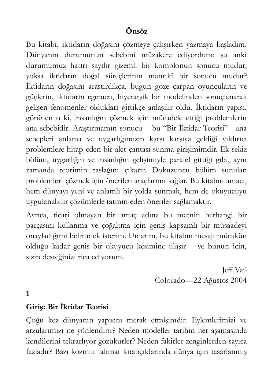 Bir İktidar Teorisi PDF – Jeff Vail