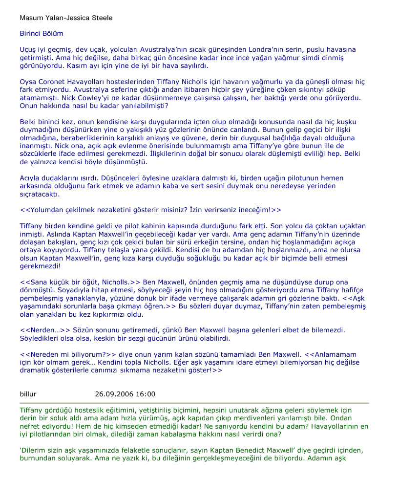 Masum Yalan PDF – Jessica Steele