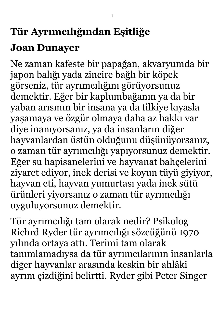 Tür Ayrımcılığından Eşitliğe PDF – Joan Dunayer