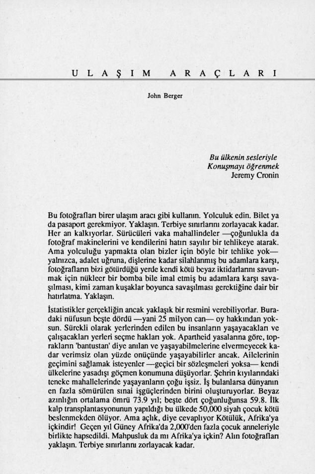 Ulaşım Araçları PDF – John Berger