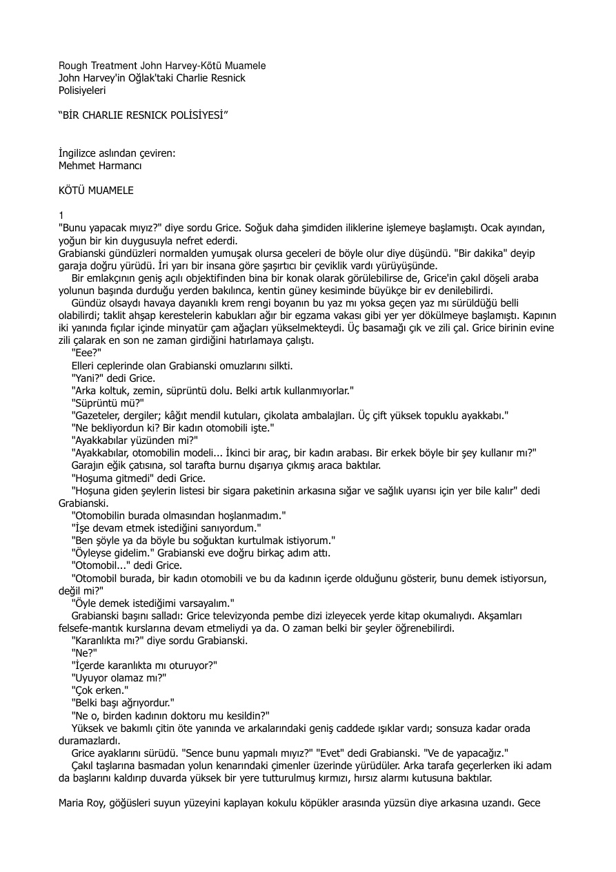 Kötü Muamele PDF – John Harvey