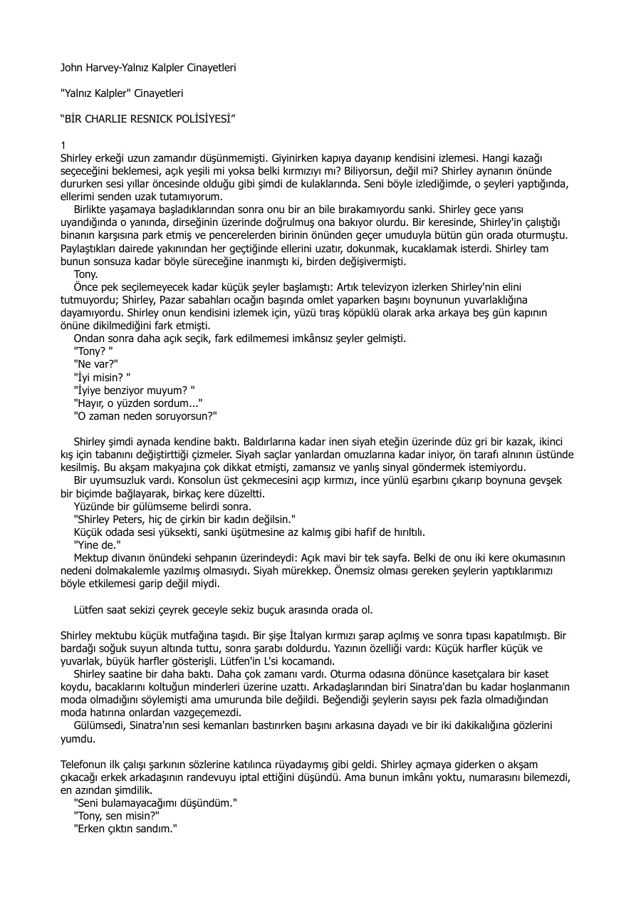 Yalnız Kalpler Cinayetleri PDF – John Harvey