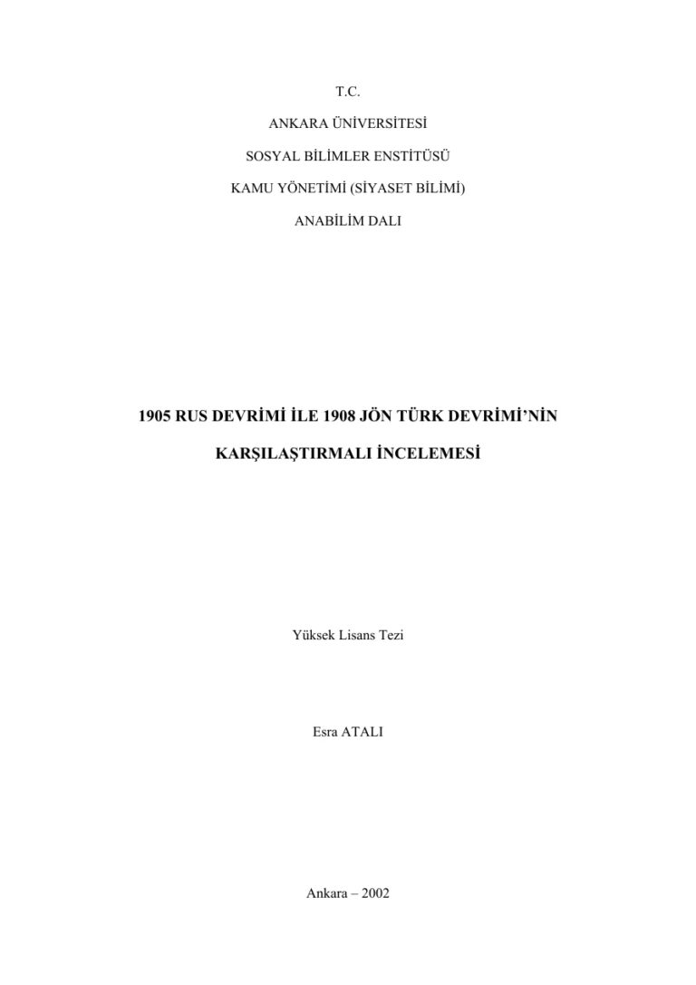 JönDevrimiRusDevrimiKarsilastirmasi Kitap Kapağı