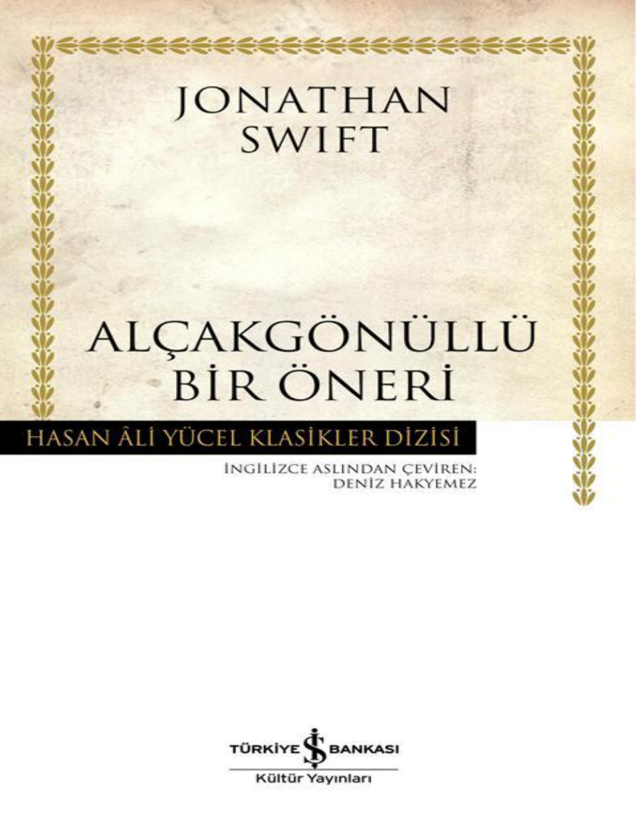 Alçakgönüllü Bir Öneri PDF – Jonathan Swift