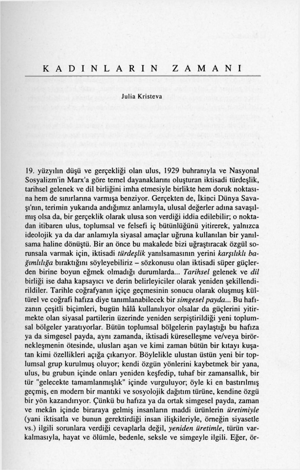 Kadınların Zamanı PDF – Julia Kristeva