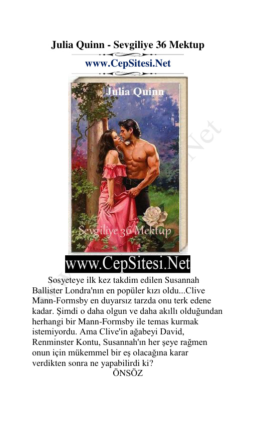 Sevgiliye 36 Mektup PDF – Julia Quinn