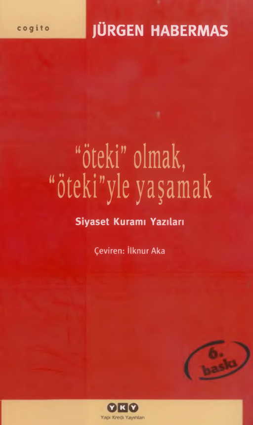 Öteki Olmak, Ötekiyle Yaşamak PDF – Jürgen Habermas