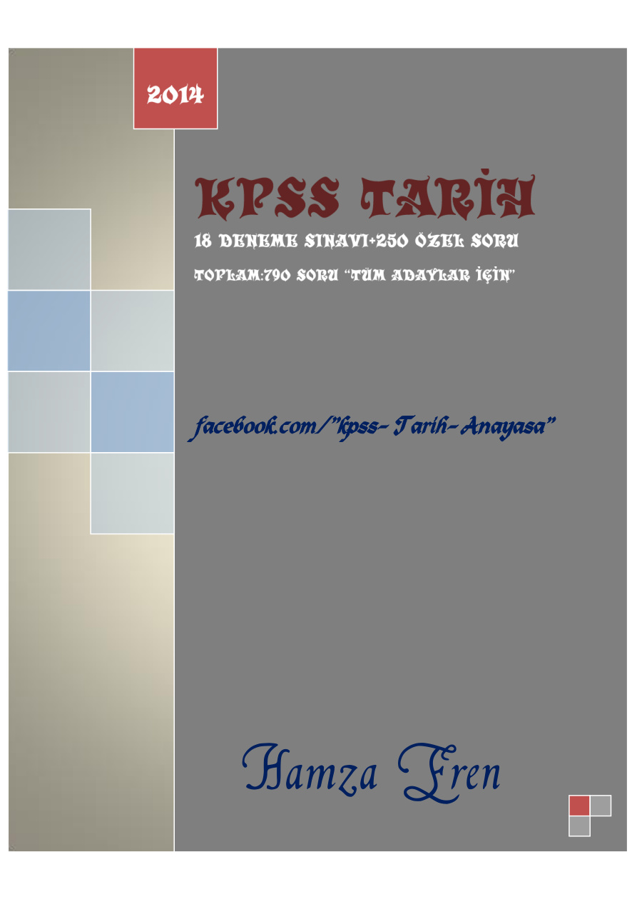 Tarih 18 Deneme + 250 Özel Soru PDF – Hamza Eren