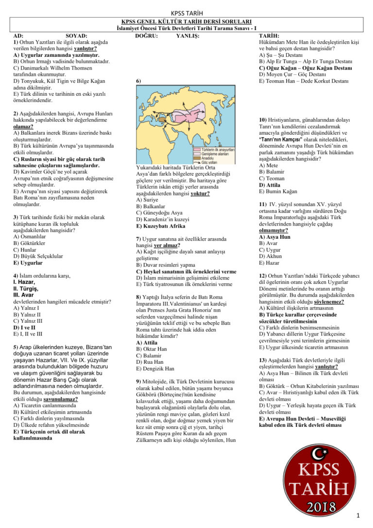 KPSS TARİH CEVAP İSLAMİYET ÖNCESİ TÜRK DEVLETLERİ TARAMA SINAVI I Kitap Kapağı