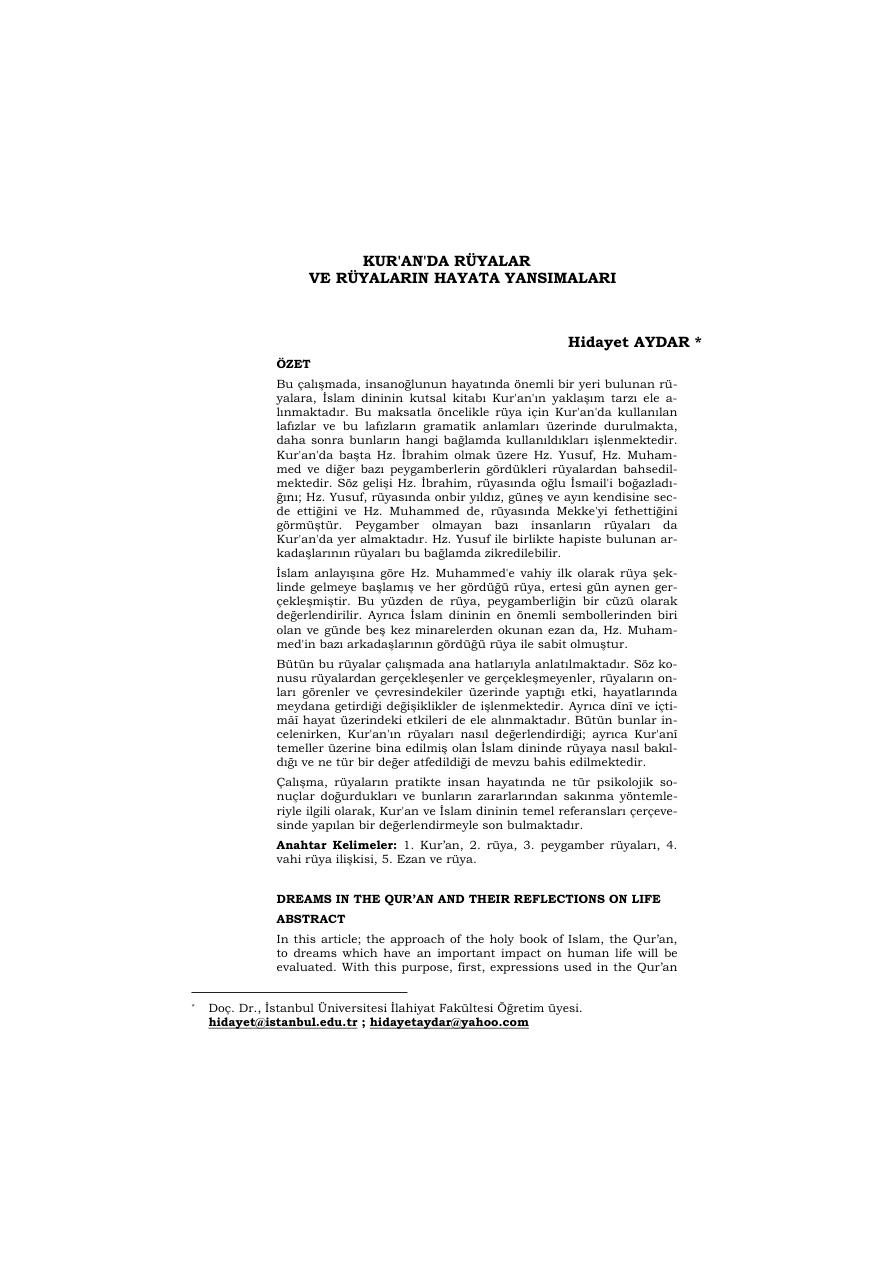 Kur’an’da Rüyalar ve Rüyaların Hayata Yansımaları PDF – Kolektif / Araştırma