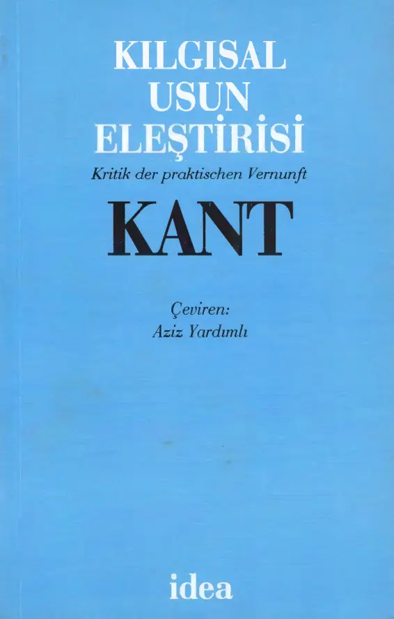 Kılgısal Usun Eleştirisi (İdea Yayınları) PDF – Immanuel Kant