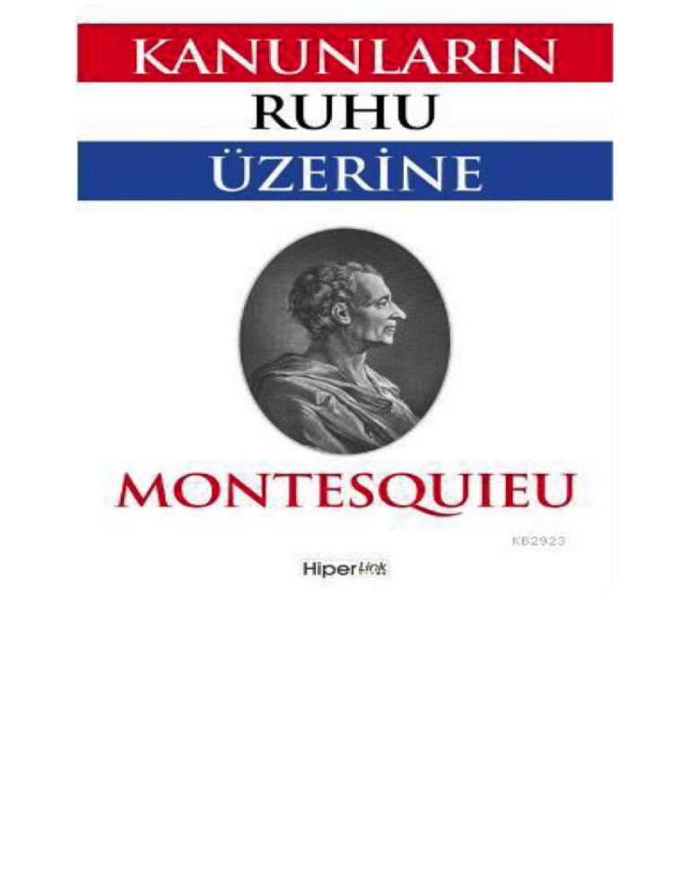 Kanunların Ruhu Üzerine Montesquieu Kitap Kapağı