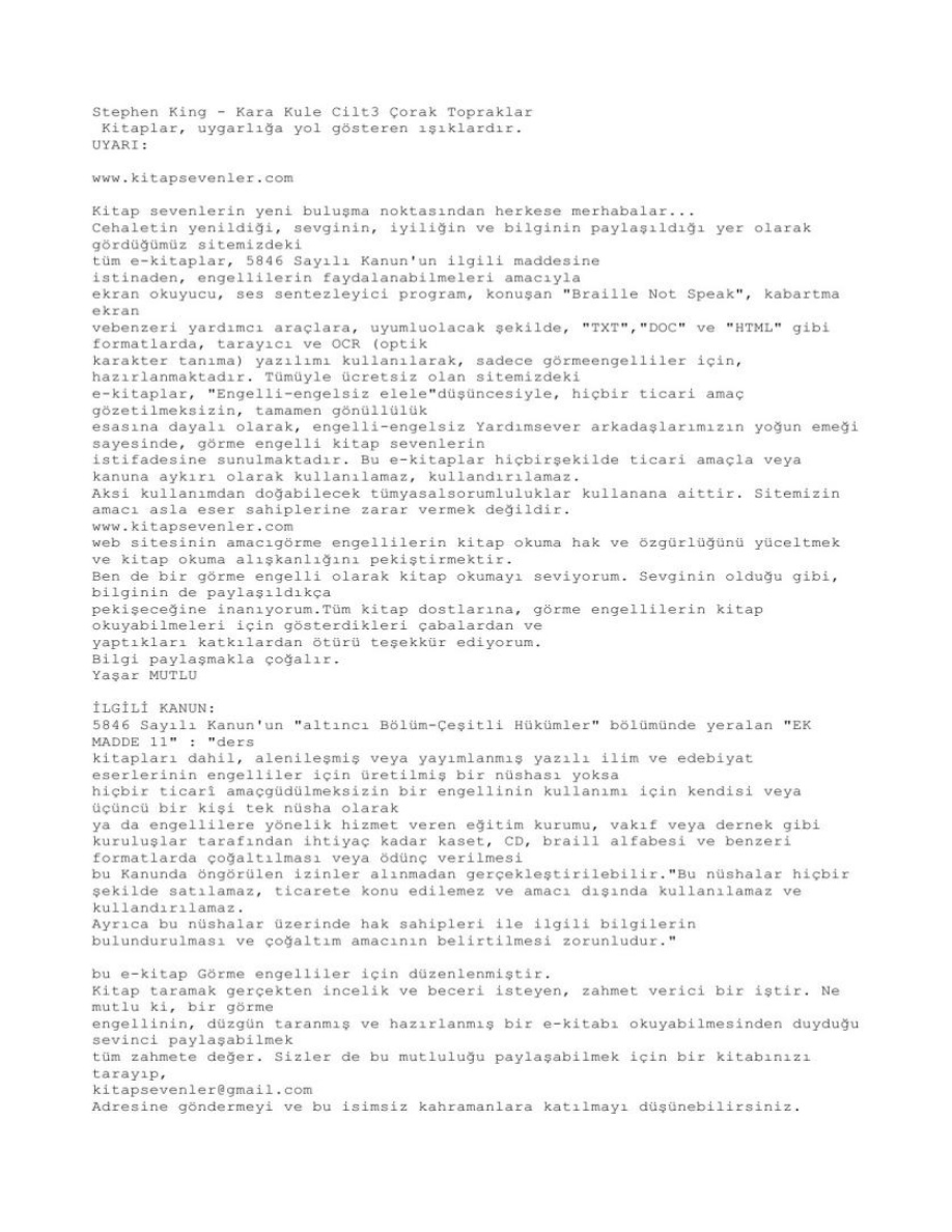 Kara Kule 3: Çorak Topraklar PDF – Stephen King