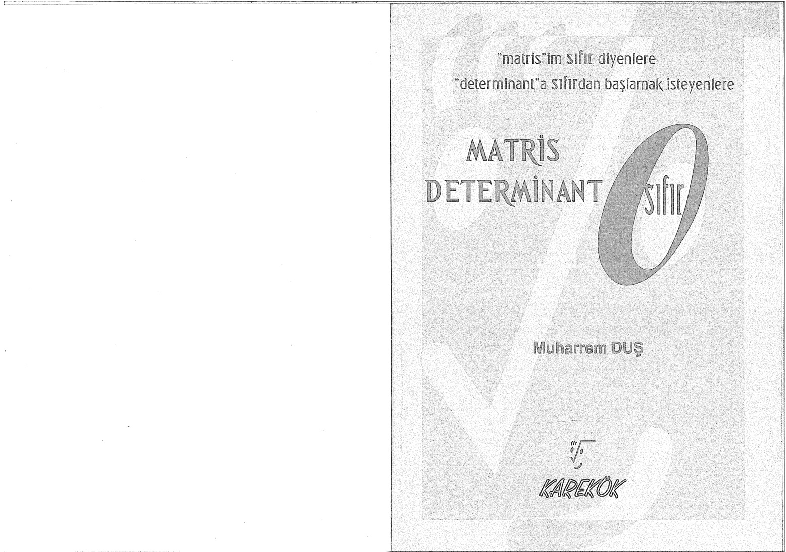 Karekök Yayınları LYS Matris ve Determinant PDF – Karekök Yayınları Komisyon