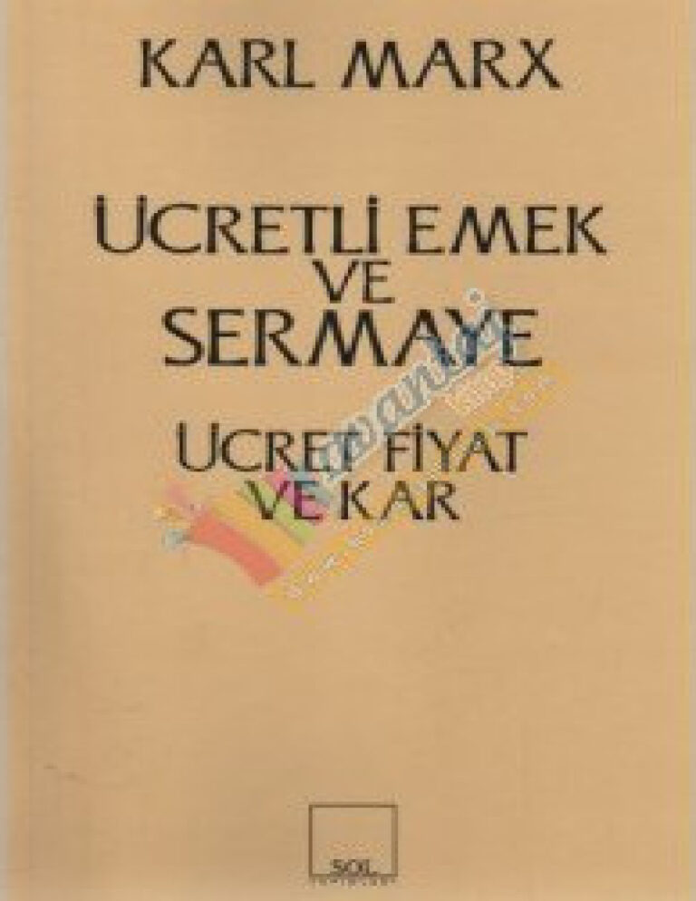 Karl Marx Ücret Fiyat ve Kar Kitap Kapağı