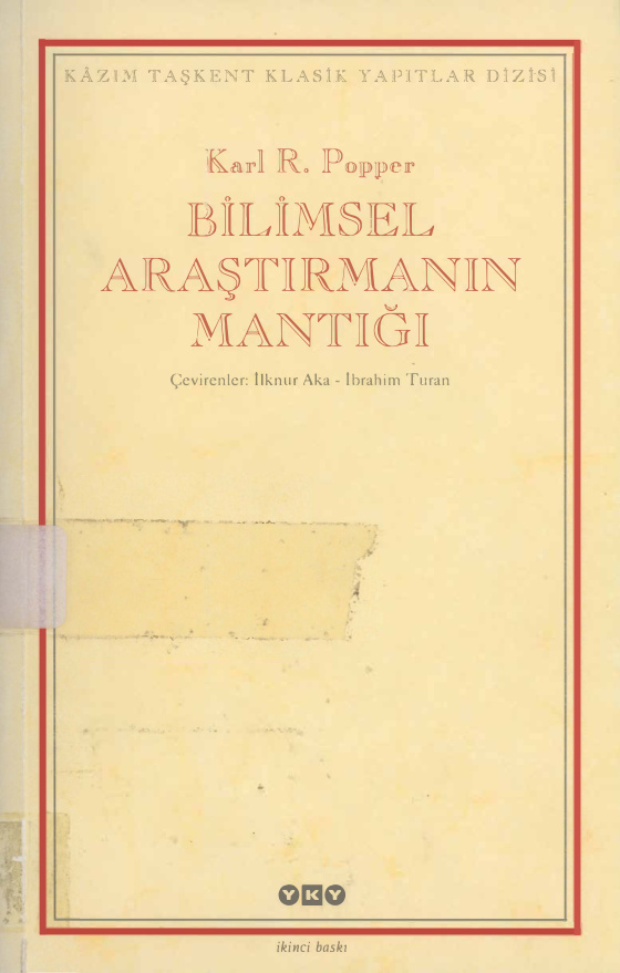 Bilimsel Araştırmanın Mantığı PDF – Karl Popper