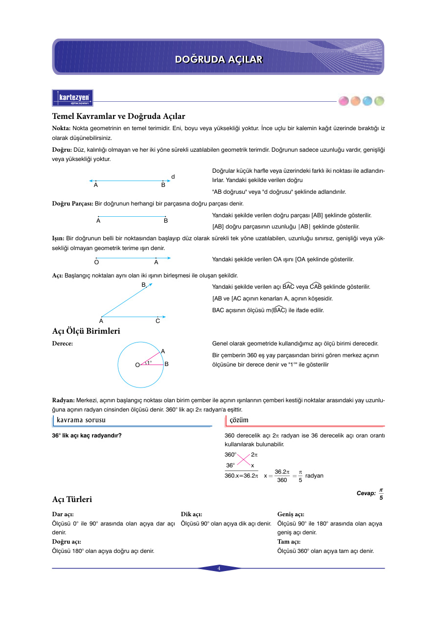 Kartezyen Eğitim Yayınları Doğruda ve Üçgende Açılar PDF – Kartezyen Eğitim Komisyon