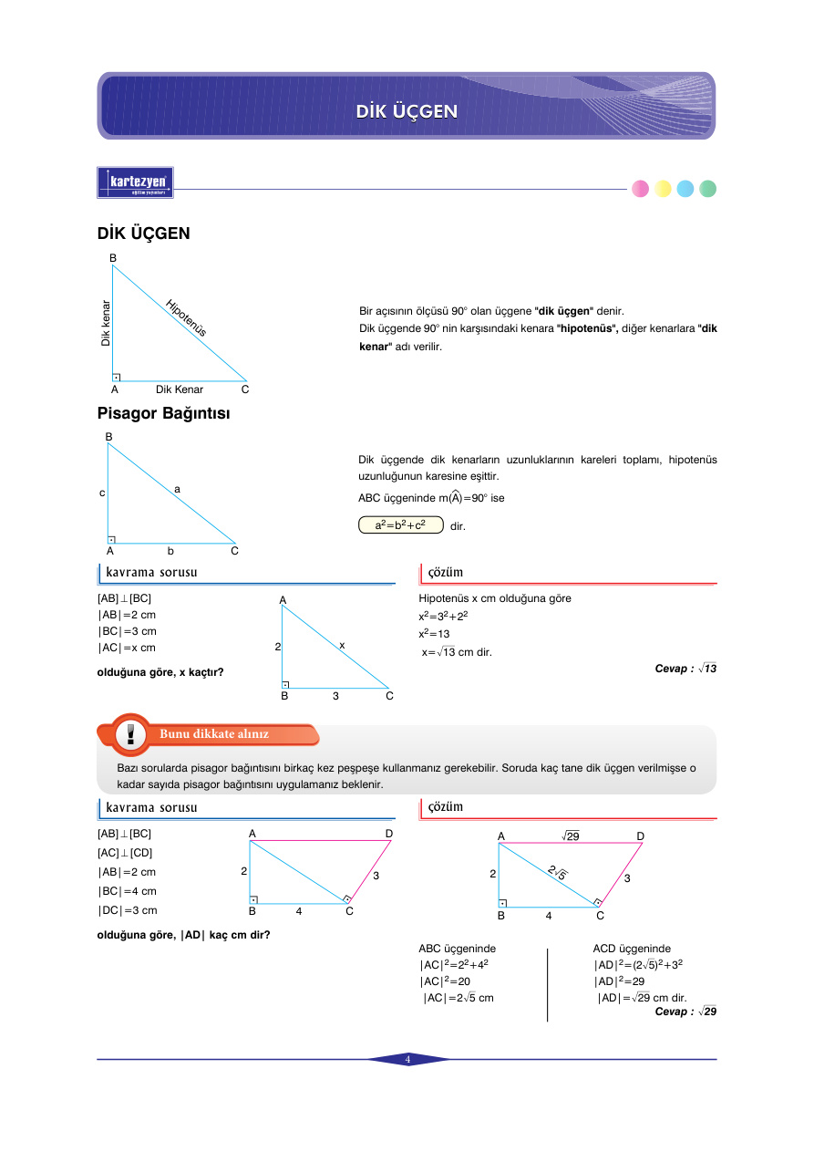 Kartezyen Eğitim Yayınları Özel Üçgenler PDF – Kartezyen Eğitim Komisyon