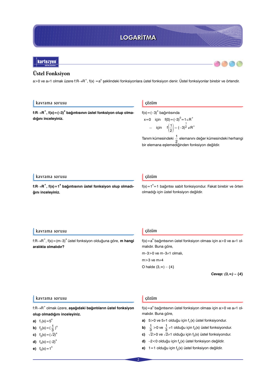 Kartezyen Eğitim Yayınları Logaritma PDF – Kartezyen Eğitim Komisyon