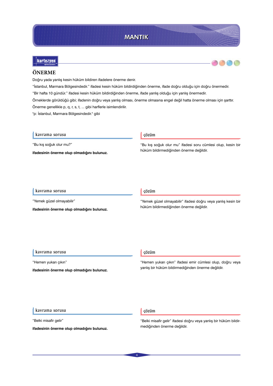 Kartezyen Eğitim Yayınları Mantık PDF – Kartezyen Eğitim Komisyon