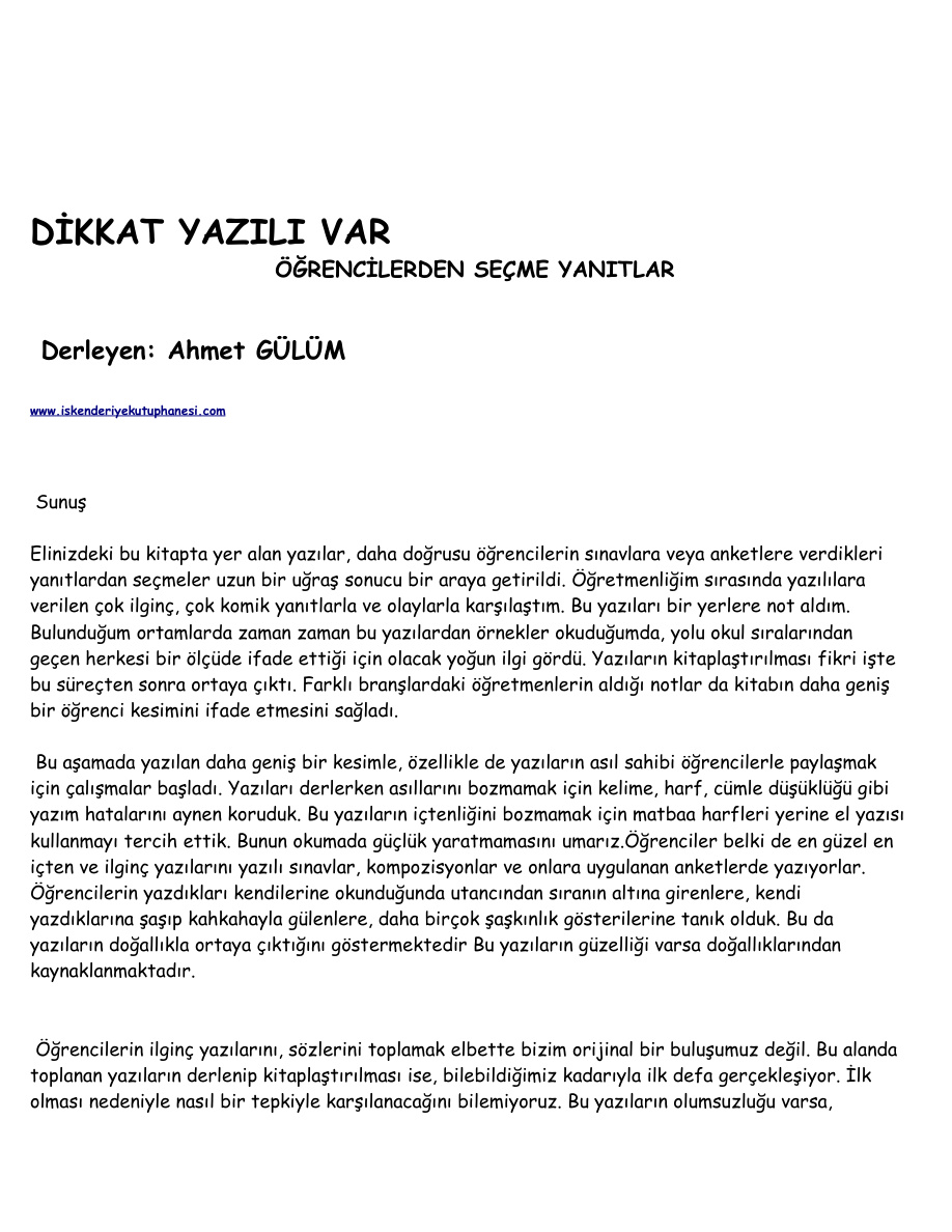Dikkat Yazılı Var PDF – Kayhan Tunçöz