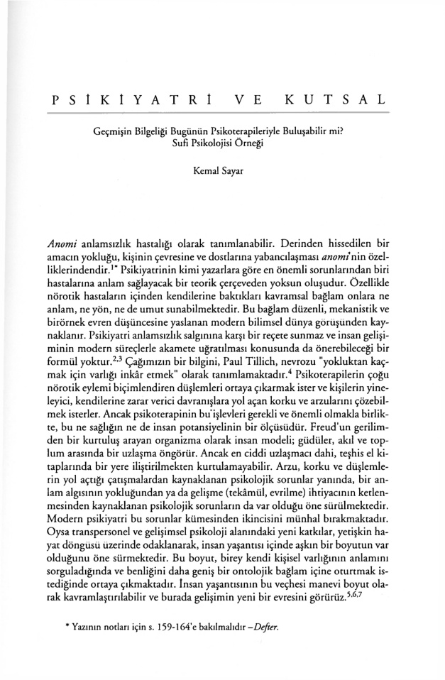 Psikiyatri ve Kutsal PDF – Kemal Sayar
