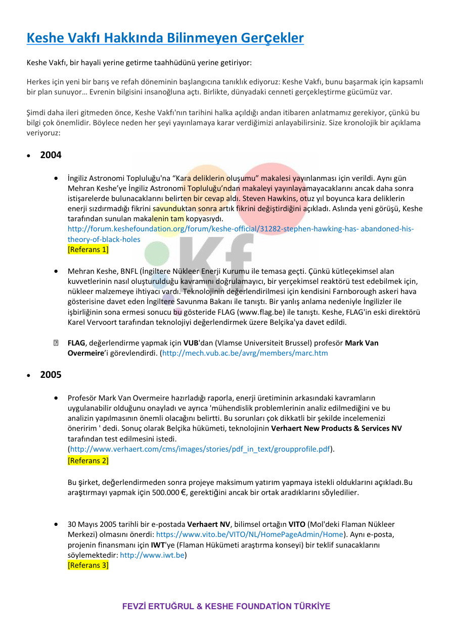 Keshe Vakfı Hakkında Bilinmeyen Gerçekler PDF – Araştırma / Kolektif