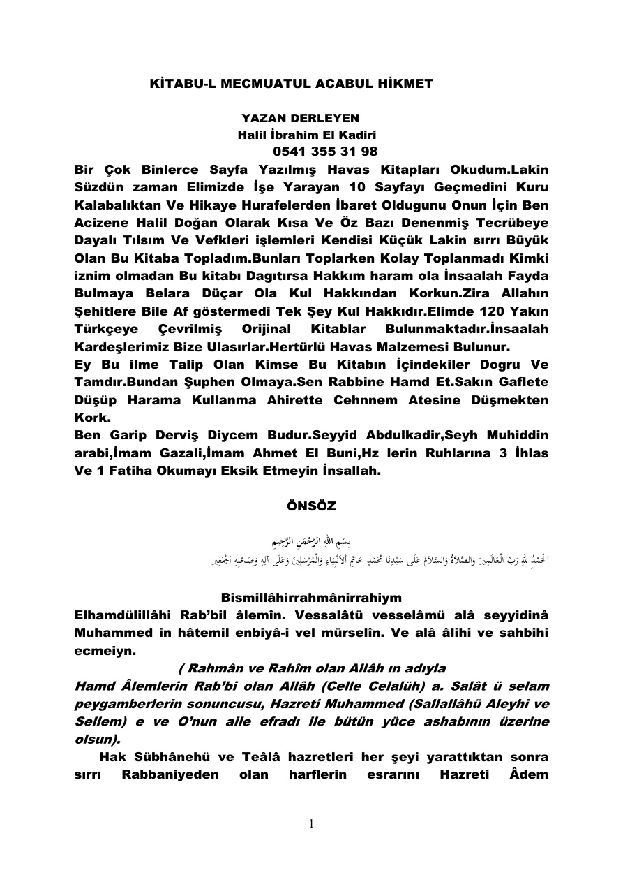 Kitab’ül Mecma’ut’ül Havas PDF – Bilinmiyor (Havas/Kolektif)