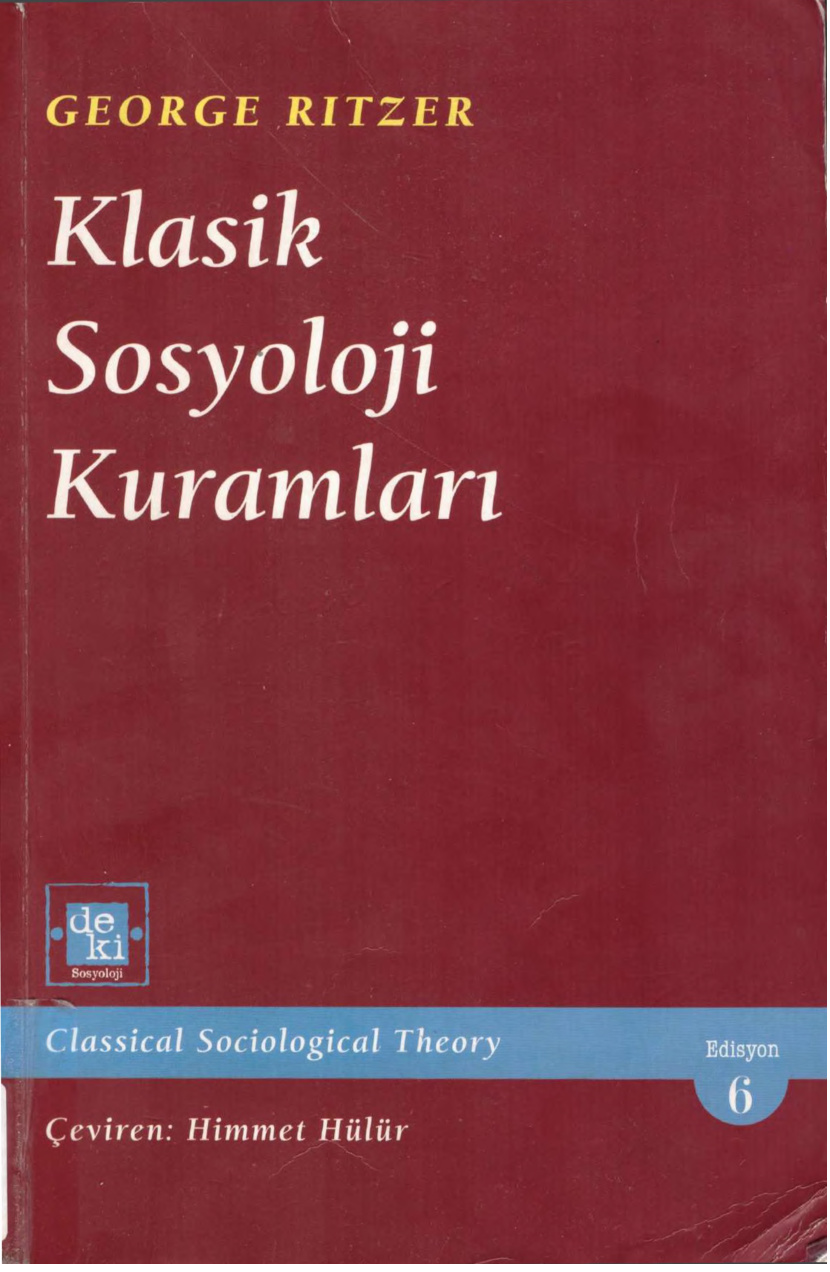 Klasik Sosyoloji Kuramları PDF – George Ritzer