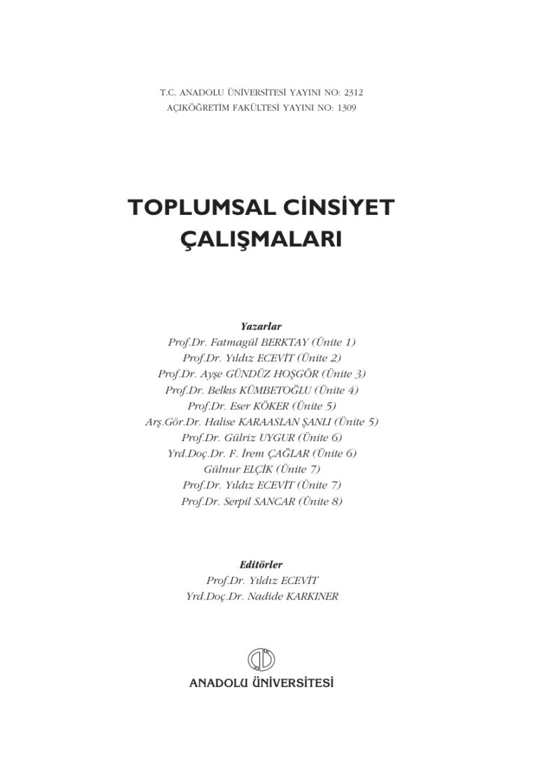Kolektif Toplumsal Cinsiyet Çalışmaları Kitap Kapağı