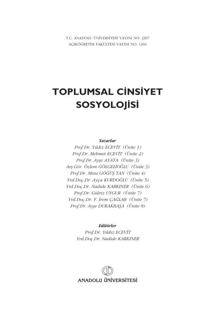 Kolektif Toplumsal Cinsiyet Sosyolojisi Kitap Kapağı